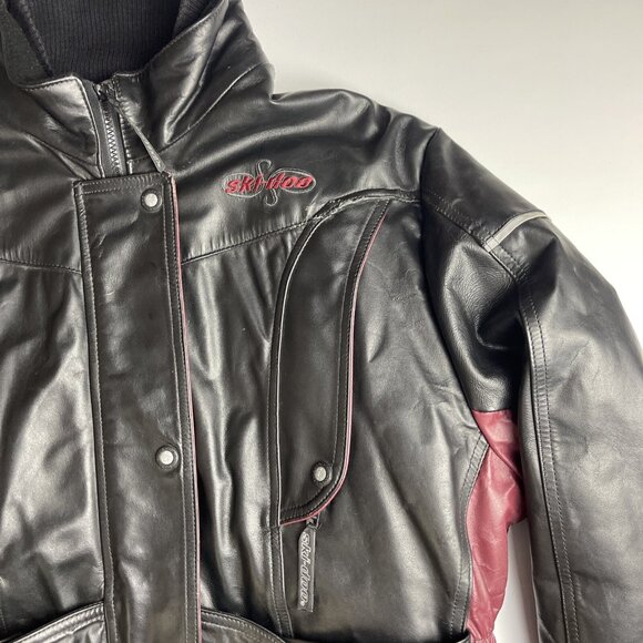 VTG SKI-DOO Racing Genuine Leather Jacket Men's Size L Made in Canada Bombardier - Picture 6 of 16